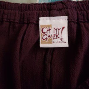 Oh My Gauze NWOT Pick Pocket Pants Deep Plum XXL